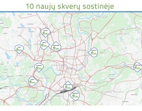 Vilniuje dešimtyje mikrorajonų atsiras skverai