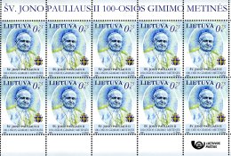 Išleidžiamas pašto ženklas, skirtas popiežiui šv. Jonui Pauliui II
