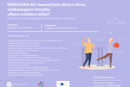 Senjorai kviečiami registruotis į nemokamą sveikatinimo stovyklą „Mano sveikatos laikas!“
