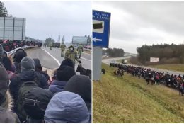 Lenkijos pasienyje bręsta šturmas: iš Baltarusijos pasiekė tūkstantinė migrantų kolona (papildyta)