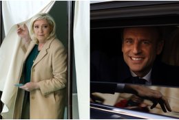 Prancūzijoje suskaičiuoti rinkėjų balsai: į kitą turą išėjo E. Macronas ir M. Le Pen