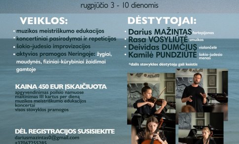 Jaunimo muzikos stovykla Neringoje kviečia į kūrybinį vasaros nuotykį