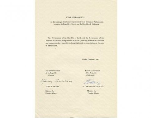 Lietuvos ir Latvijos diplomatinių santykių atkūrimo 25-metis