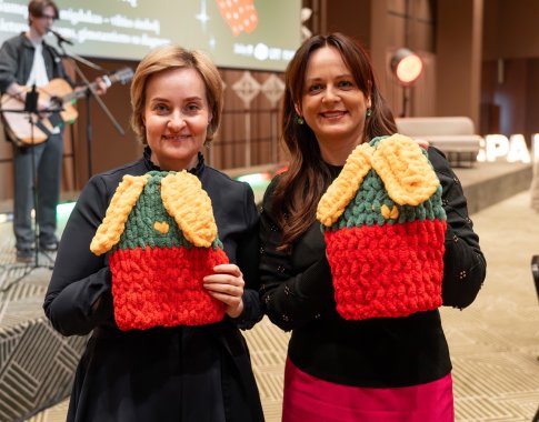 Visuomeninės akcijos „Mažiesiems iš didelių rankų“ renginio metu numegzta 690 migdukų sergantiems vaikams