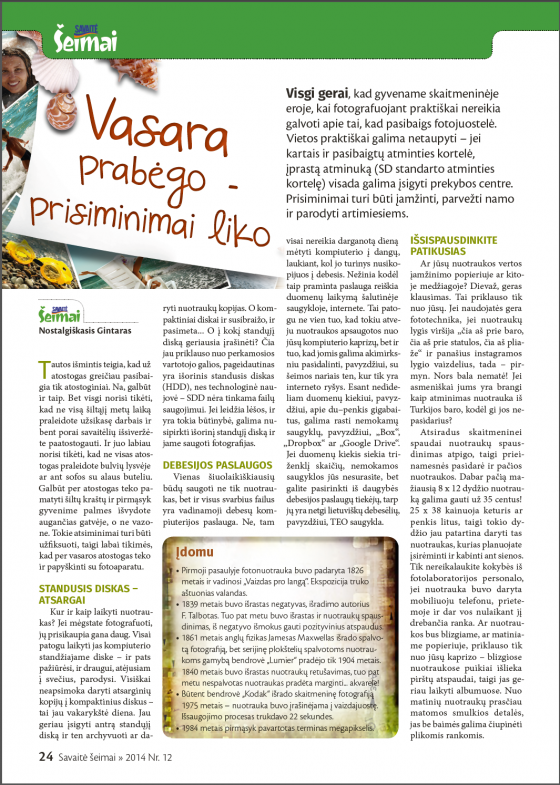 Vasara prabėgo – prisiminimai liko