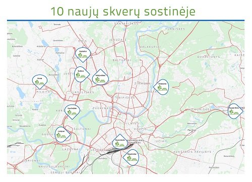 Vilniuje dešimtyje mikrorajonų atsiras skverai
