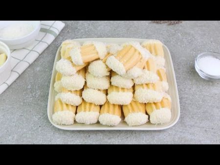 Greitai pagaminami kokosiniai sausainiai su baltuoju šokoladu (video)