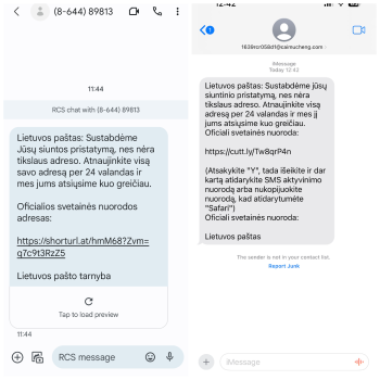 Paštu apsimetantys sukčiai masiškai atakuoja mobiliojo ryšio vartotojus